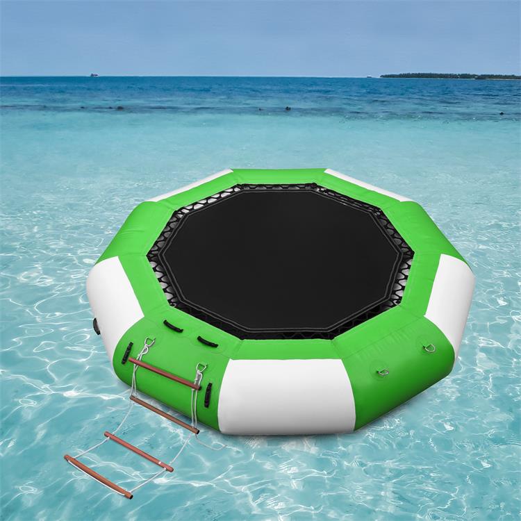 White Green Water Trampoline Floating