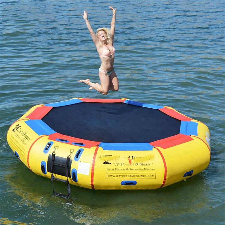 Yellow Inflatable Platforms Jumping Trampoline