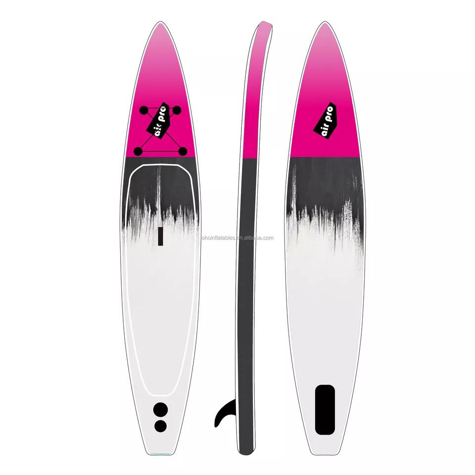 Blow Up Pink Inflatable Racing Surfboard